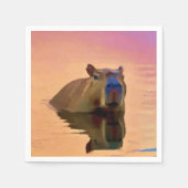 Capibara komt uit een rustig meer servet (Voorkant)