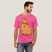 Capibara met Sinaasappel op het hoofd Capibara T-shirt (Voorkant volledig)