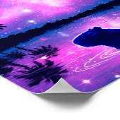 Capibara onder kosmische hemel poster (Hoek)