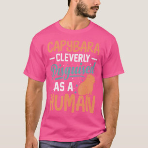 Capibara slim vermomd als een menselijke grappige t-shirt