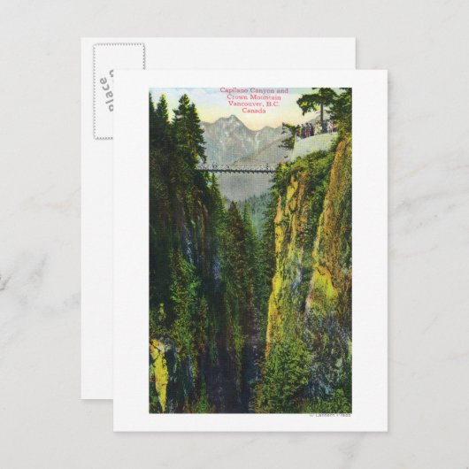 Capilano Canyon Uitzicht van het kroongebergte Briefkaart (Voorkant / Achterkant)