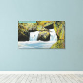 Capilano Canyon Uitzicht van zalmlekkage stroomopw Canvas Afdruk (Insitu (Houten vloer))