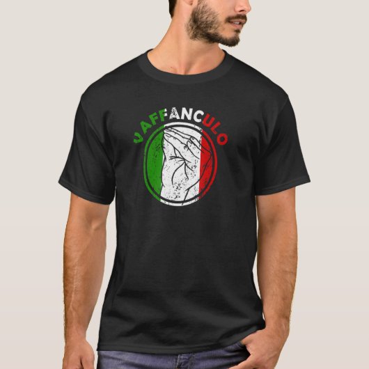 Capisci Vaffanculo Italiaanse vlag Handgebure T-shirt (Voorkant)