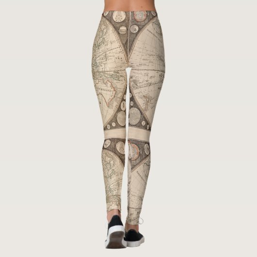 Capitaine Cook World Map 1799 Leggings - Cool (Dos)