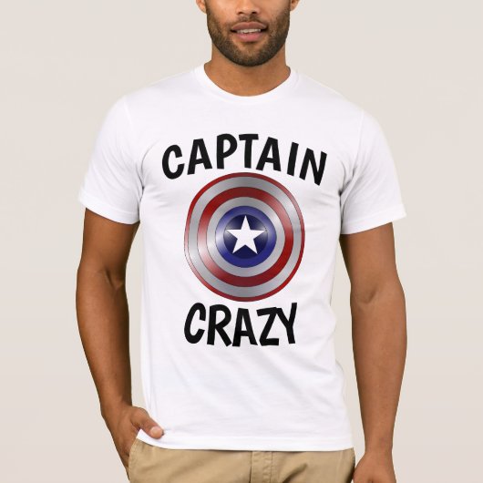 CAPITAINE CRAZY, T-shirts pour hommes amusants (Devant)