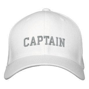 Capitaine en gris sur sport blanc brodé casquette 