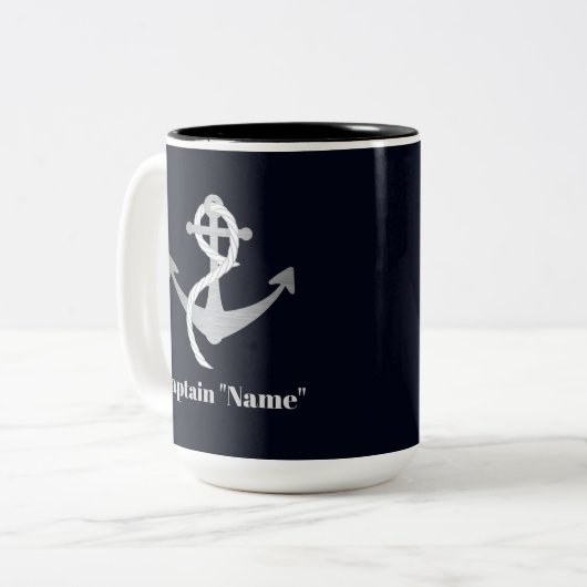 Capitaine fait sur commande Mug avec l'Ancre (Devant gauche)