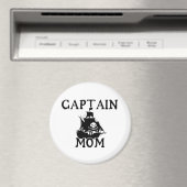 Capitaine Maman Magnet rond (In Situ (Lave-vaisselle))