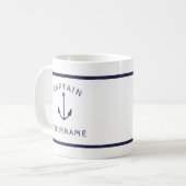 Capitaine nautique Ancre avec votre nom de Mug (Devant gauche)