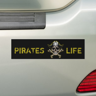 Capitaine Nom Pirate Legend Black Bumper Sticker