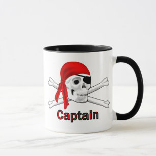 Capitaine Pirate Skull and Crossbones Mugs