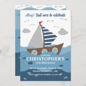 CAPITAINE SAILOR ANNIVERSAIRE INVITATION (Devant / Derrière)