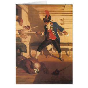 Capitaine vintage du pirate, bataille d'épée par N