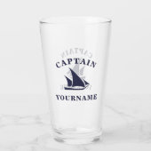 Capitaine Votre Nom Bateau À Voilier Verre De Tumb (Dos)