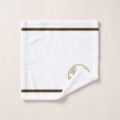 Capitaine Votre nom White Navy Blue Gold Serviette (Gant de toilette)