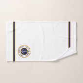 Capitaine Votre nom White Navy Blue Gold Serviette (Serviette à main)