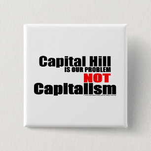 Capital Hill is ons probleem, niet het kapitalisme Vierkante Button 5,1 Cm