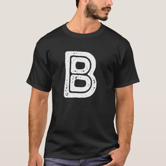 Capital Letter B Monogram Rust Font Initial Alphab T-shirt (Voorkant)