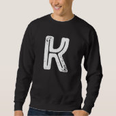 Capital Letter K Monogram Rust Font Initial Alphab Trui (Voorkant)