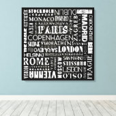 Capitales Villes d'Europe toile Imprimer Mur Art (Insitu (Plancher de Bois))