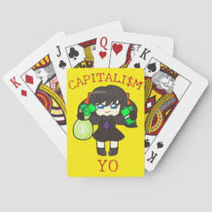 Capitalism Yo - Anime Money Girl Hustle Pokerkaarten