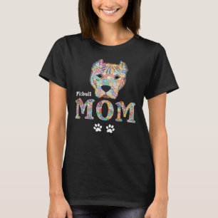 Capitbull Mom Dog Pit Bull Moeder Bloemen Roos T-shirt