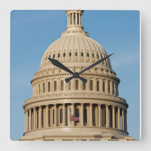 Capitol Building shot bij schemering Vierkante Klok