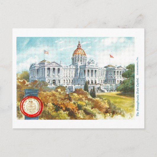 Capitol de Pennsylvanie vintage avec carte postale (Devant)
