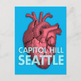 Capitol Hill Seattle Heart Love Postcard Briefkaart