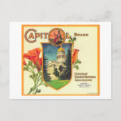 Capitol Oranje LabelLindsay, CA Briefkaart (Voorkant)
