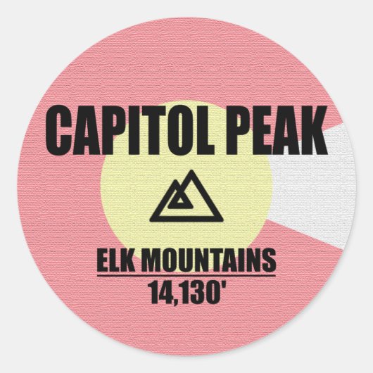 Capitol Peak Ronde Sticker (Voorkant)