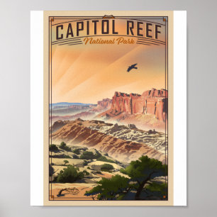 Capitol Reef Nationaal Park Litho Kunstwerk Poster