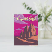 Capitol Reef National Park Illustratie Reiskunst Briefkaart (Staand voorkant)