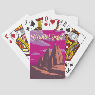 Capitol Reef National Park Illustratie Reiskunst Pokerkaarten
