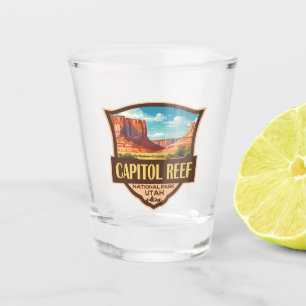 Capitol Reef National Park Illustratie Retro Art Shot Glas