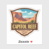 Capitol Reef National Park Illustratie Retro Art Sticker (Vel)