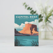 Capitol Reef National Park Utah Retro Reizen Briefkaart (Staand voorkant)