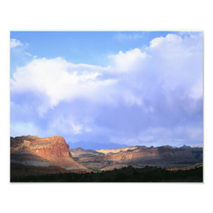Capitol Reef National Park, Utah. VS. wolken Foto Afdruk