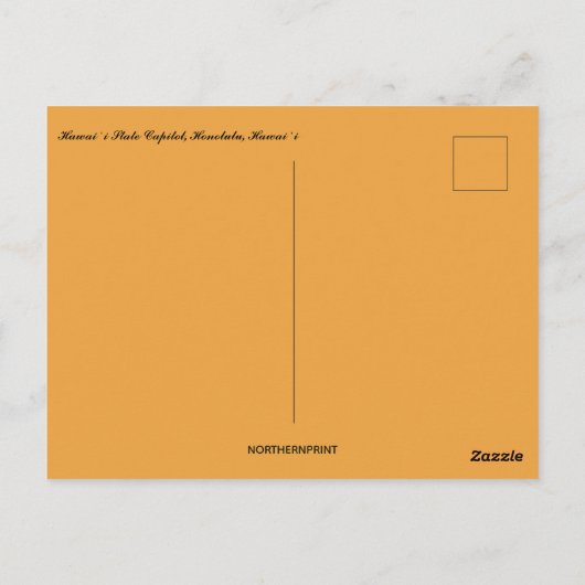 Capitol van de staat Hawaii Briefkaart (Achterkant)