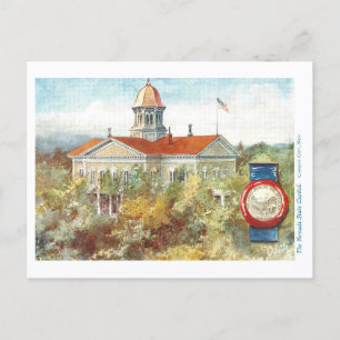 Capitol vintage du Nevada avec carte postale de ph