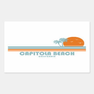 Capitola Beach California Sun Palmbomen Rechthoekige Sticker