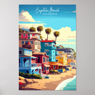 Capitola Beach California Verenigde Staten vintage Poster