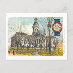 Capitole vintage du Missouri avec carte postale Se