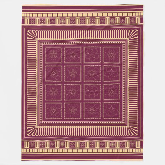 Capitoline Bloom: Etrusco-Roman Fleece Blanket (Voorkant)