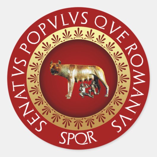 Capitoline Wolf Ronde Sticker (Voorkant)