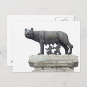 Capitoline Wolf Statue (Zij-wolf zuigt op), Briefkaart (Voorkant / Achterkant)