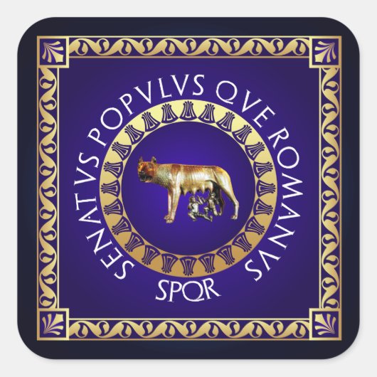 Capitoline Wolf Vierkante Sticker (Voorkant)