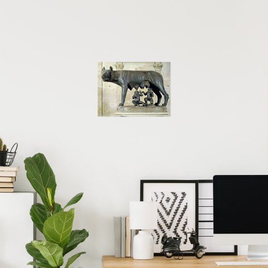 Capitoline zij-Wolf Poster (Thuiskantoor)