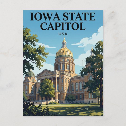 Capitool van Iowa, VS Briefkaart (Voorkant)