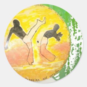 capoeira ginga bijl ronde sticker